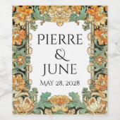 Laurel & Filigree Enchantment Wedding  Wijn Etiket (Enkel label)