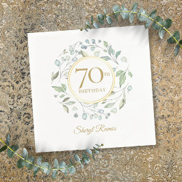 Laurel Floral Garland Elegant Goud 70ste Verjaarda Servet