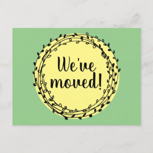 Laurel floral wreater change of address move briefkaart