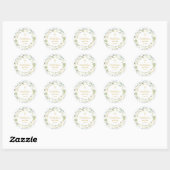 Laurel Garland Faux Gold Foil Baptisme Christening Ronde Sticker (Vel)