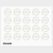 Laurel Garland Faux Gold Foil Save the Date Favor Ronde Sticker (Vel)