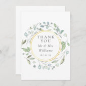 Laurel Garland Faux Gouden Folie Bruiloft Bedankkaart (Voorkant / Achterkant)