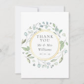 Laurel Garland Faux Gouden Folie Bruiloft Bedankkaart (Voorkant)