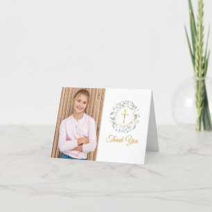 Laurel Garland First Heilige Communfoto Foto Foto: Bedankkaart