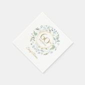 Laurel Garland Gold 60th Birthday Servet (Hoek)