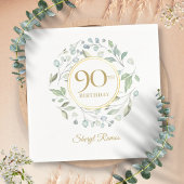 Laurel Garland Gold 90ste Verjaardag Servet