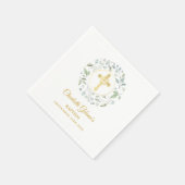 Laurel Garland Gold Cross Baptism Christening Servet (Hoek)