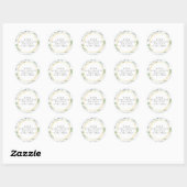 Laurel Garland Nepgoud Folie Baby Shower Bericht Ronde Sticker (Vel)