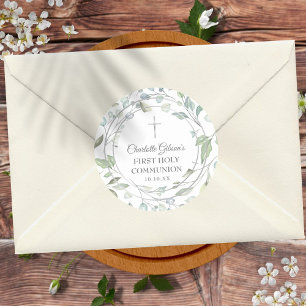 Laurel Garland Silver First Ronde Sticker