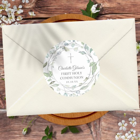 Laurel Garland Silver First Ronde Sticker