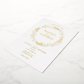 Laurel Garland Wedding Gold Folie Uitnodiging (Gedraaid)