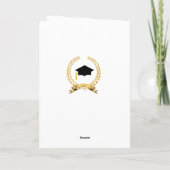 Laurel & Gold Confetti Afstudeerkaart Kaart (Achterkant)