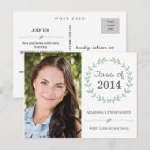 Laurel Graduation Party Uitnodiging Briefkaart (Voorkant / Achterkant)