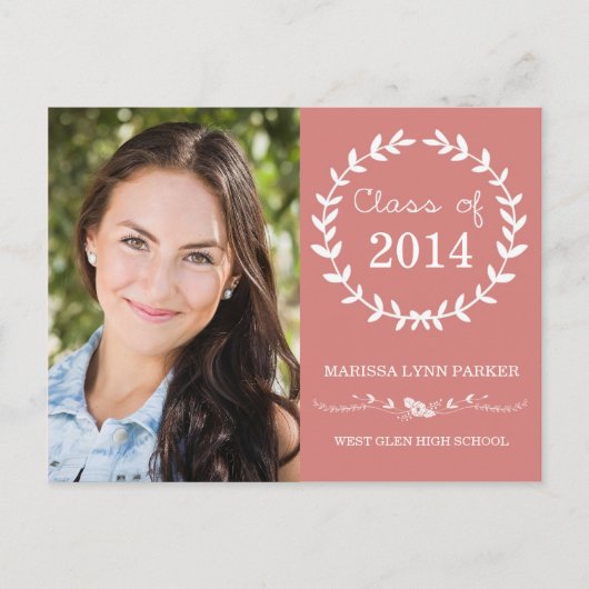 Laurel Graduation Party Uitnodiging Briefkaart (Voorkant)