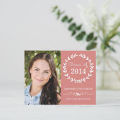 Laurel Graduation Party Uitnodiging Briefkaart (Staand voorkant)