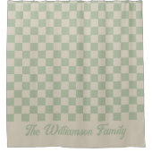 Laurel green Checkered esthetics Douchegordijn (Voorkant)
