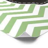 Laurel Green Chevron Stripes; alkboard er uitzien Poster (Hoek)