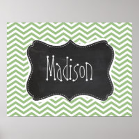 Laurel Green Chevron Stripes; alkboard er uitzien