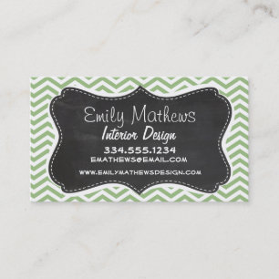 Laurel Green Chevron Stripes; alkboard er uitzien Visitekaartje