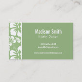 Laurel Green Hawaiian Tropical Hibiscus; Palm Visitekaartje (Achterkant)