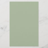 Laurel Green Solid Color Briefpapier (Achterkant)