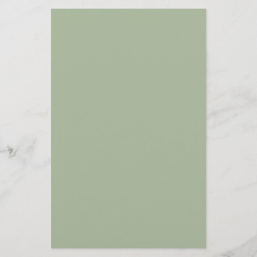 Laurel Green Solid Color Briefpapier (Achterkant)