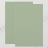 Laurel Green Solid Color Briefpapier (Voorkant / Achterkant)