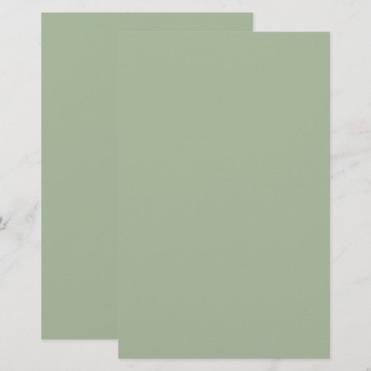Laurel Green Solid Color Briefpapier (Voorkant / Achterkant)