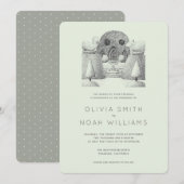 Laurel Green Topiary Tuin Huwelijksuitnodigingen Kaart (Voorkant / Achterkant)