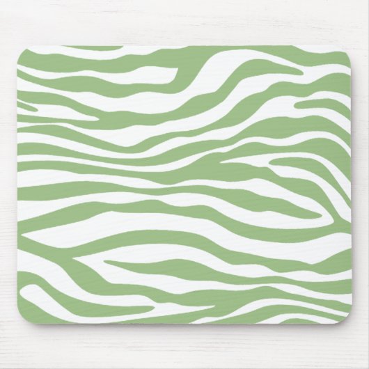 Laurel Green Zebra Stripes Dierenprint Muismat (Voorkant)