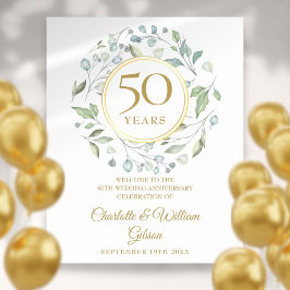 Laurel Groene 50ste Verjaardag Welkomstbord Poster