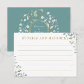 Laurel Groene Bloem Sluiting Herinneringen Notitiekaartje (Voorkant / Achterkant)