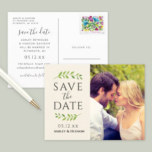 Laurel Groene Fotografie Save the Date Aankondigingskaart