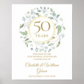 Laurel Groenery 50e verjaardag Welkom bord Poster (Voorkant)