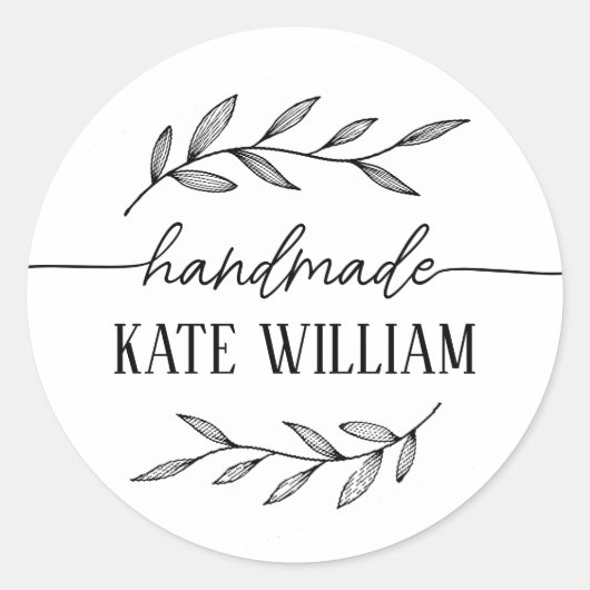 Laurel handgemaakt met liefde cadeau labels (Voorkant)