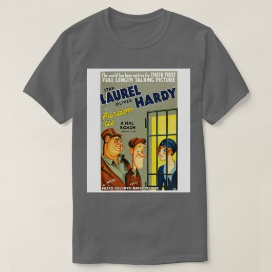 Laurel Hardy Pardon US T-shirt (Design voorkant)