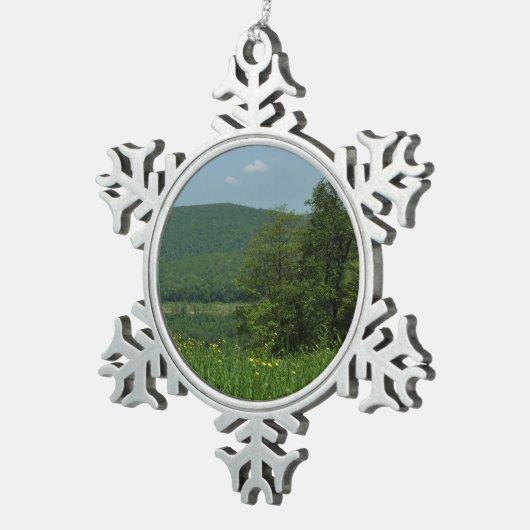 Laurel Highlands Pennsylvania Summer Photography Tin Sneeuwvlok Ornament (Rechts)