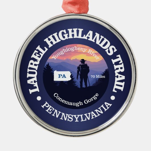 Laurel Highlands Trail (rd2) Metalen Ornament (Voorkant)