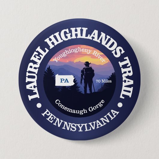 Laurel Highlands Trail (rd2) Ronde Button 7,6 Cm (Voorkant)