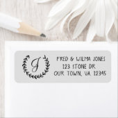 Laurel Initiaal Monogram Return Address Labels (Insitu)