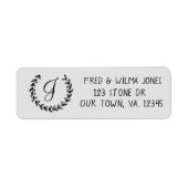Laurel Initiaal Monogram Return Address Labels (Voorkant)