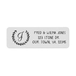 Laurel Initiaal Monogram Return Address Labels
