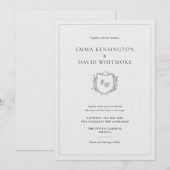 Laurel Krans & Borst Minimalistische Elegante Huwe Kaart (Voorkant / Achterkant)