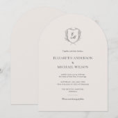 Laurel Krans Crest Chic Arch Style Wedding Kaart (Voorkant / Achterkant)