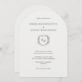 Laurel Krans Crest Minimalistische Boog Stijl Trou Kaart (Voorkant / Achterkant)