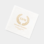 Laurel Krans Custom bruiloft Initialen Folie Servetten (Links)