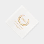 Laurel Krans Custom bruiloft Initialen Folie Servetten (Rechts)