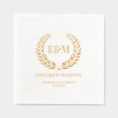 Laurel Krans Custom bruiloft Initialen Folie Servetten (Voorkant)