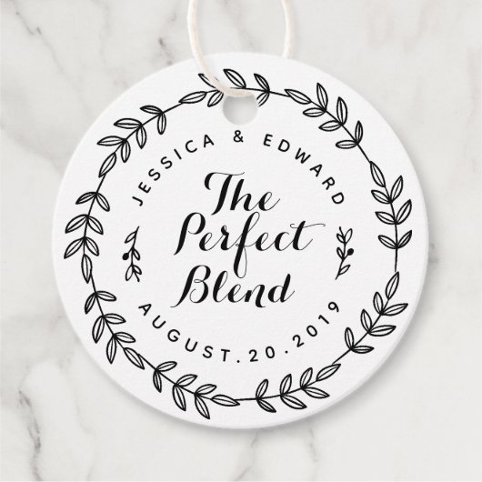 Laurel krans de perfecte mix bruiloft ronde bedankjes labels (Voorkant)