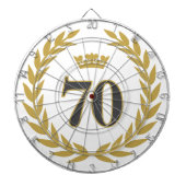 Laurel krans en kroon 70e verjaardag dartbord (Voorkant)